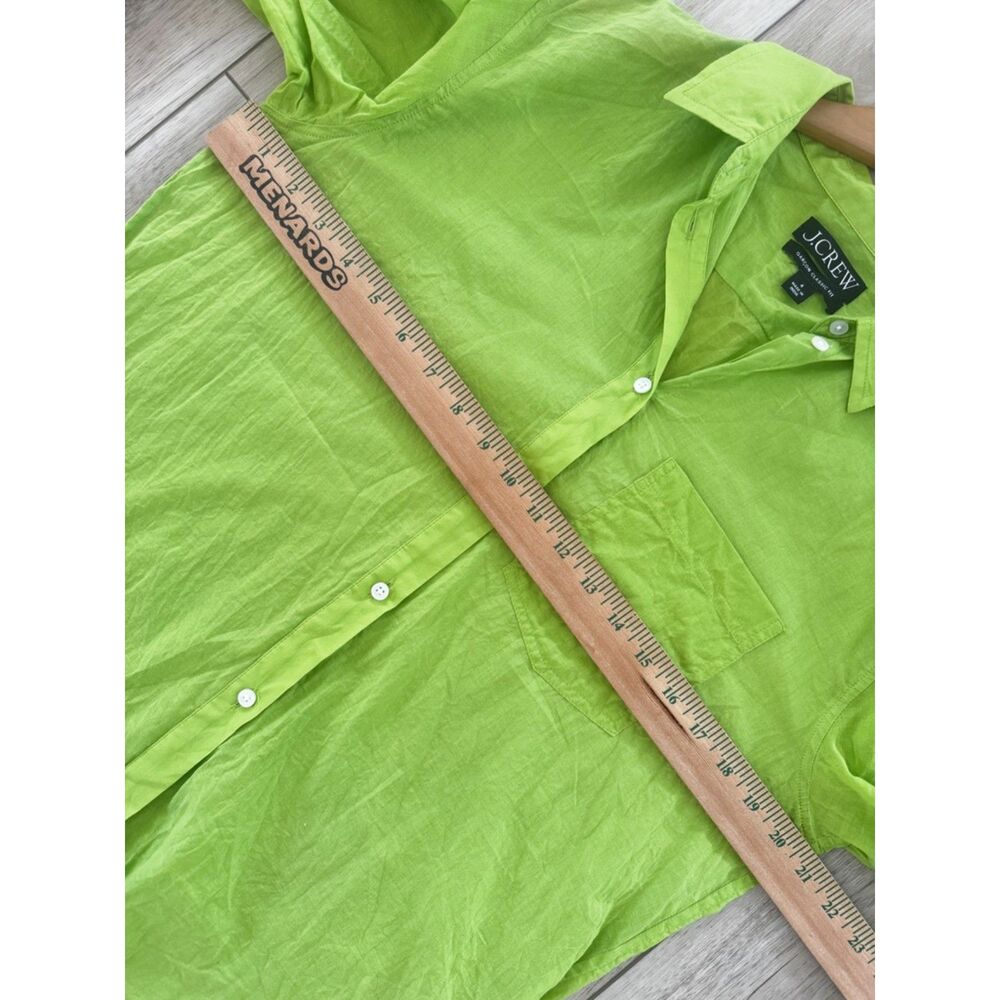 J.Crew Lime Green Garcon Classic Fit 100% Cotton Button Down Shirt Size 4 Summer - Picture 13 of 15